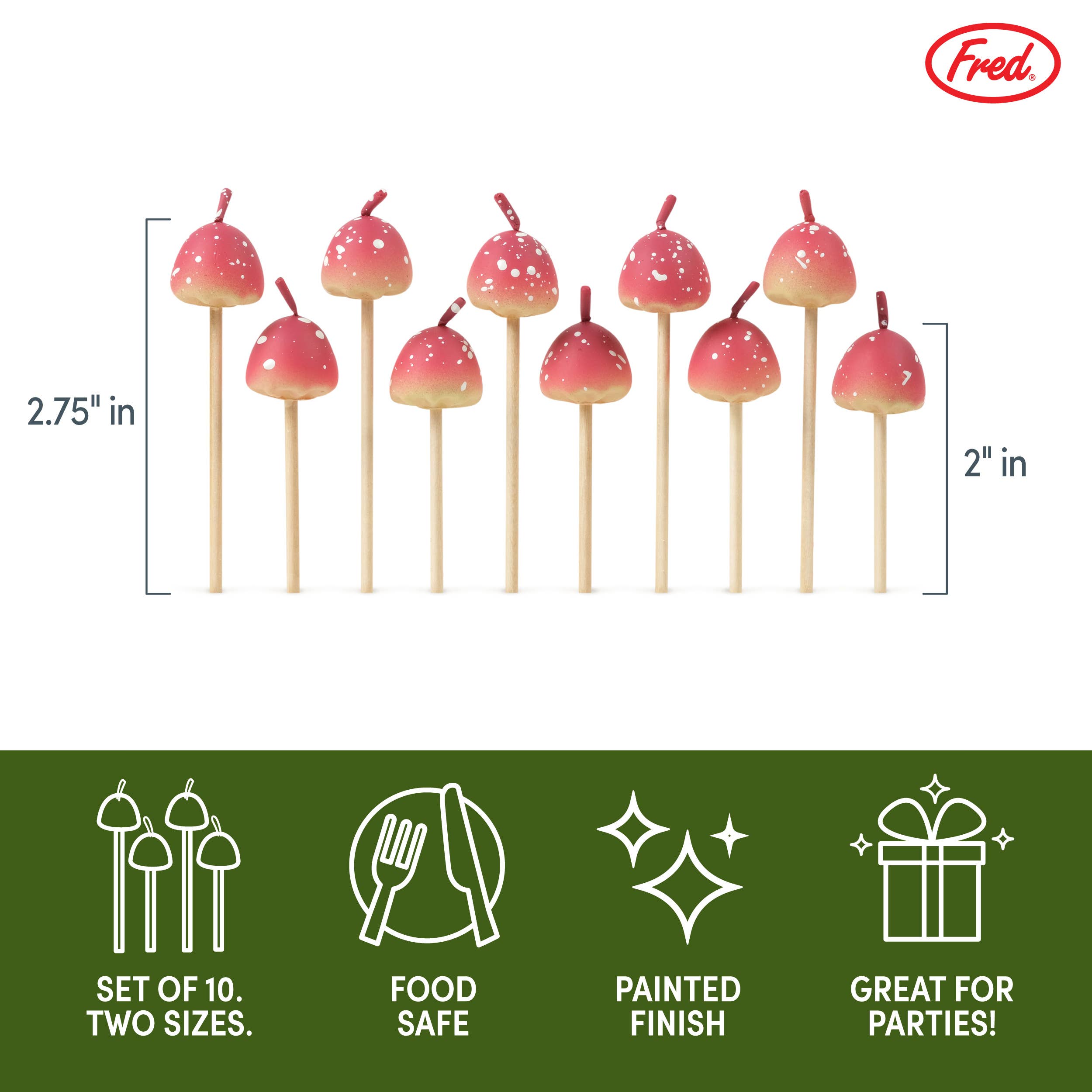 Woodland Wicks Mushroom Birthday Candles - Set of 10