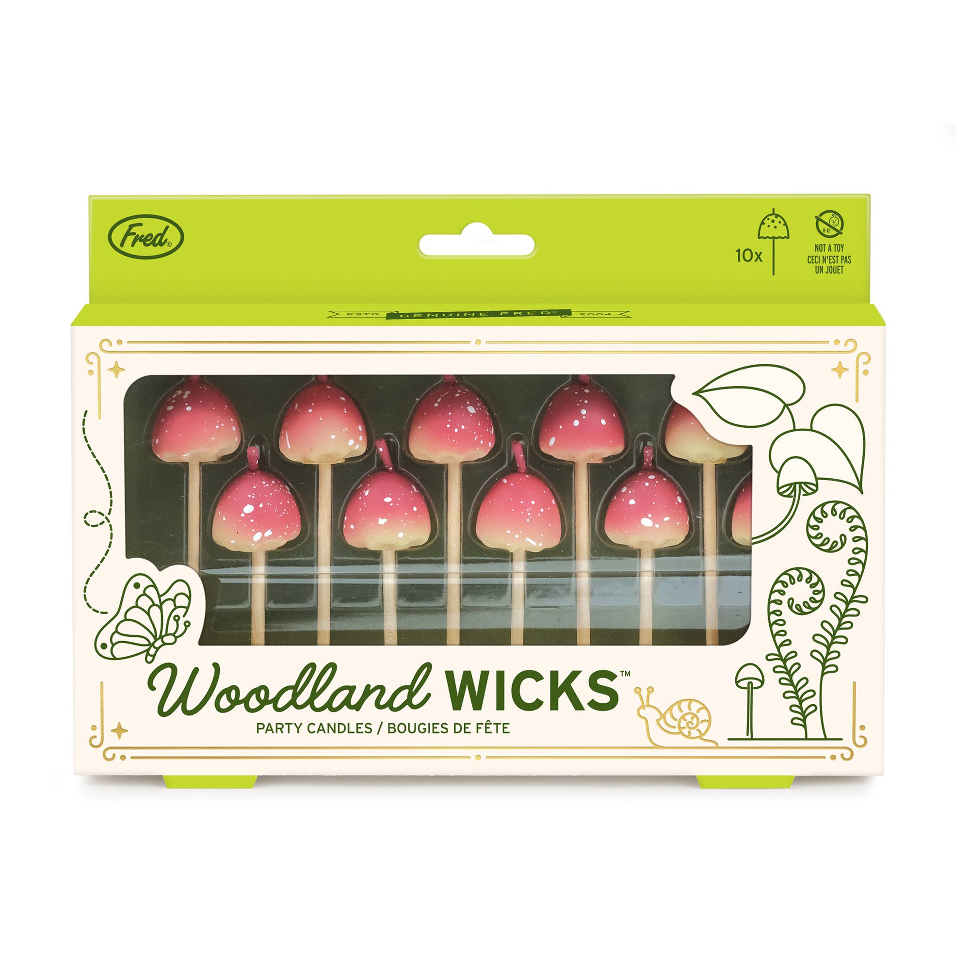 Woodland Wicks Mushroom Birthday Candles - Set of 10