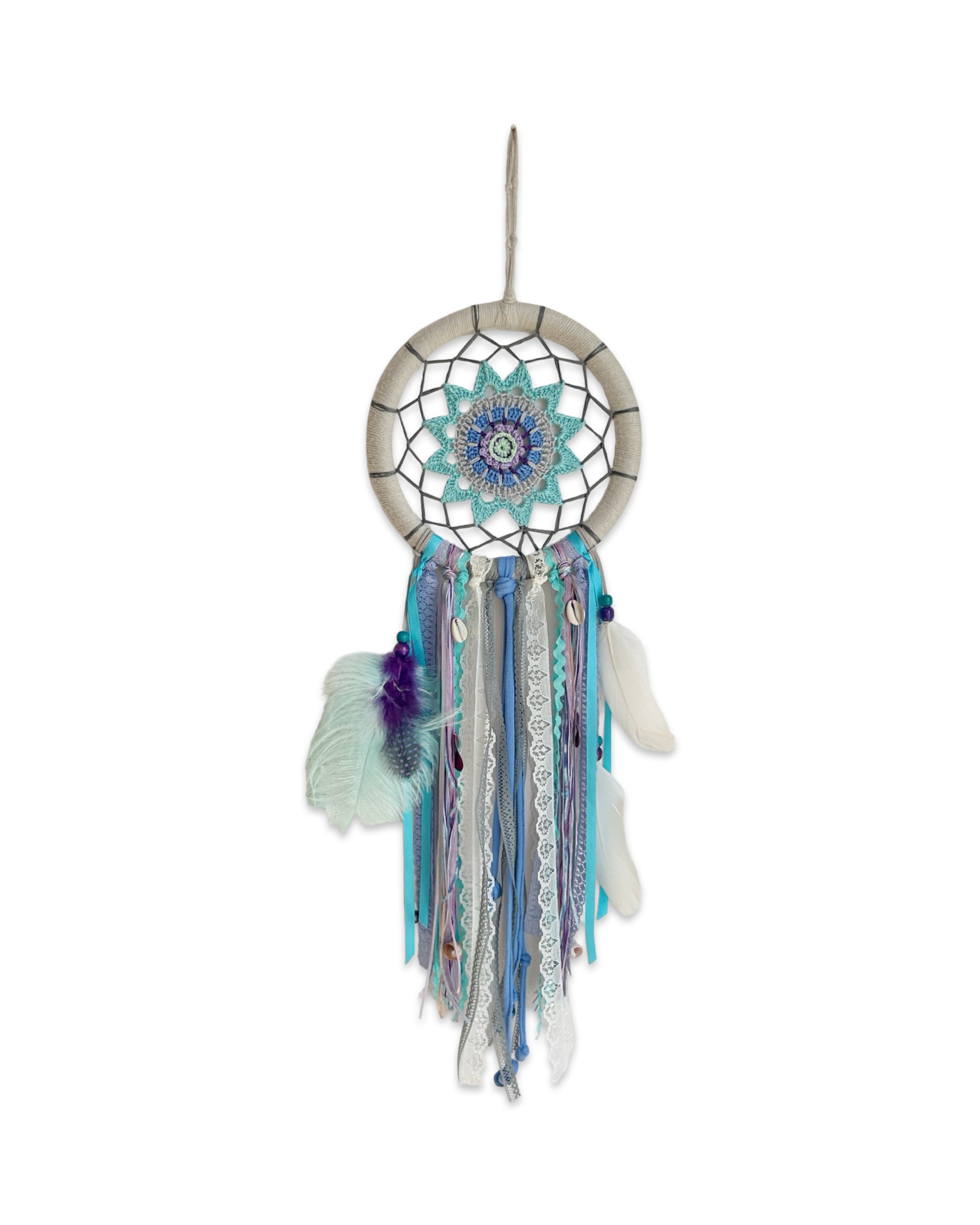 Hand-Crocheted Dreamcatcher – 8" (various colors)