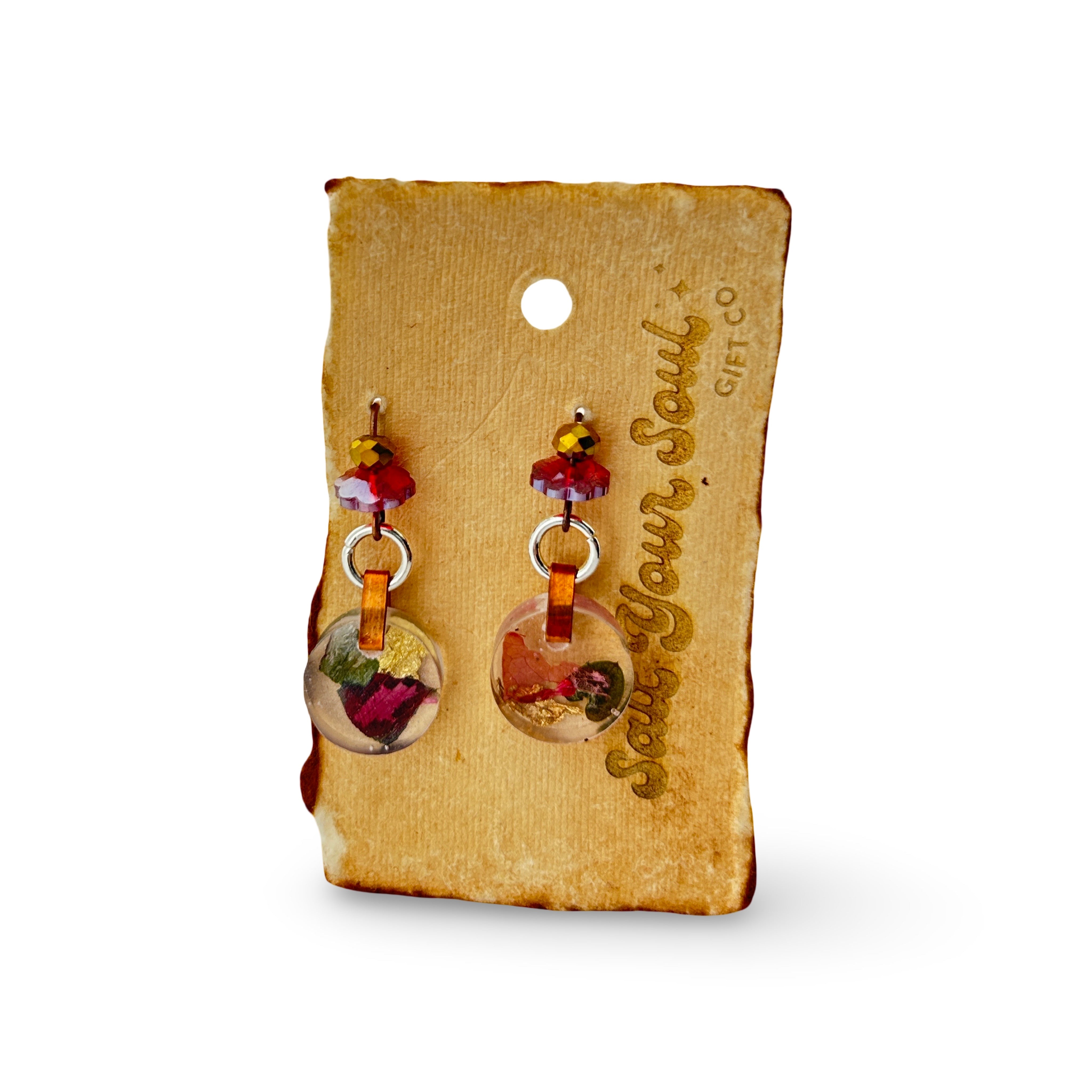 Driftheory x Salt Your Soul – Resin Dangle Earrings (Circle/Silver)