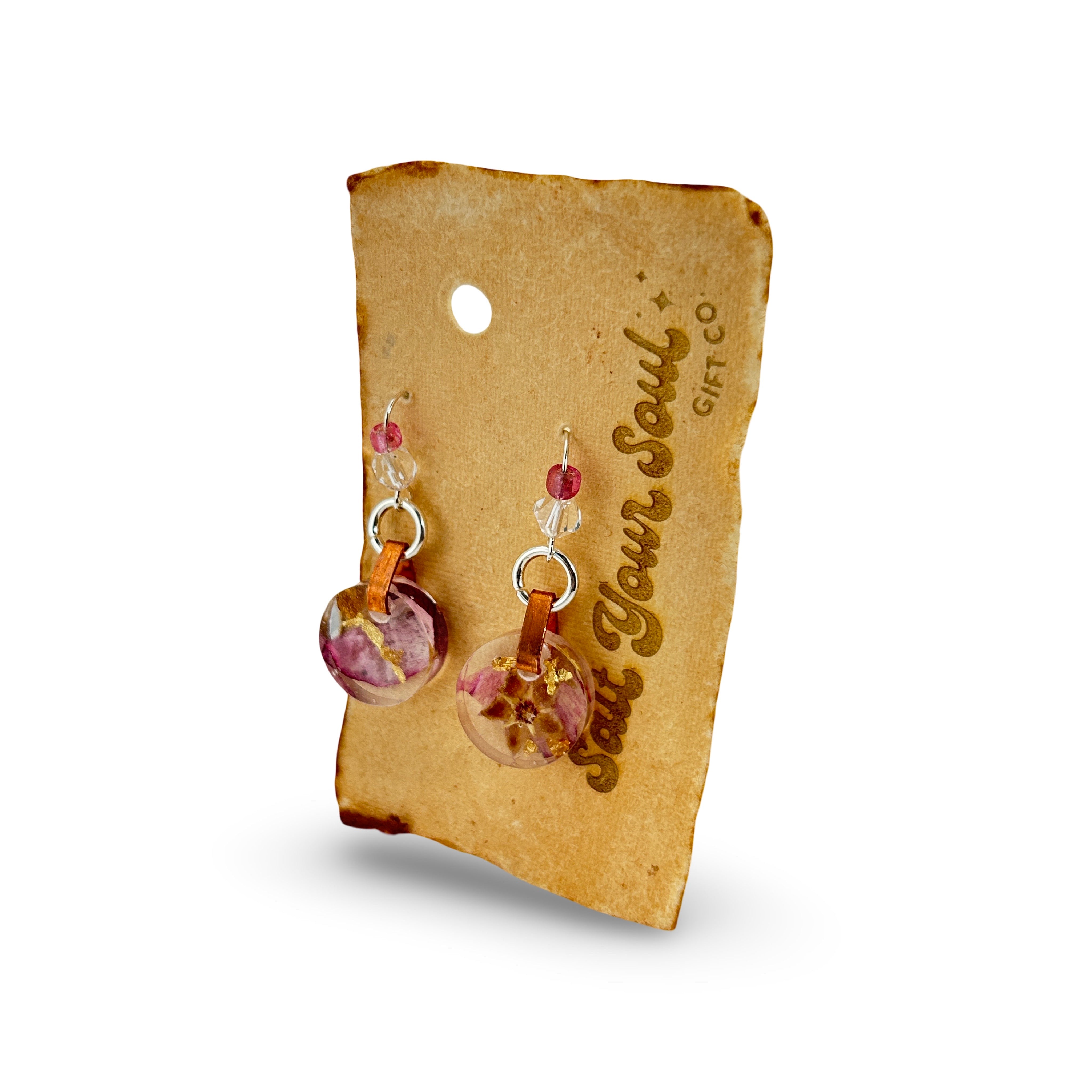 Driftheory x Salt Your Soul – Resin Dangle Earrings (Circle/Silver)