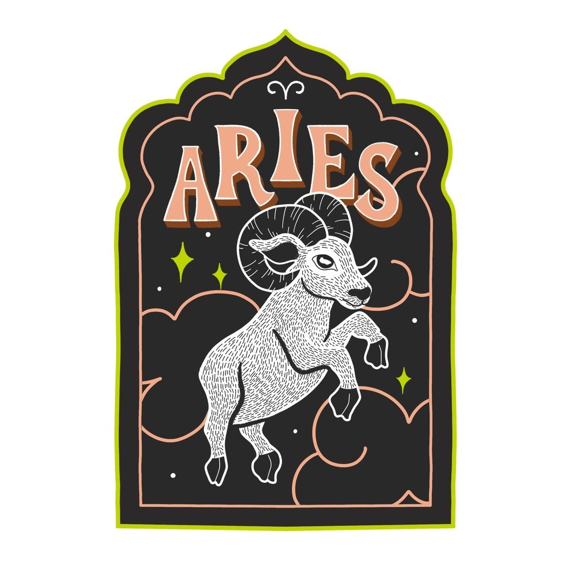 Aries Zodiac Fiery Celestial Ram Sticker