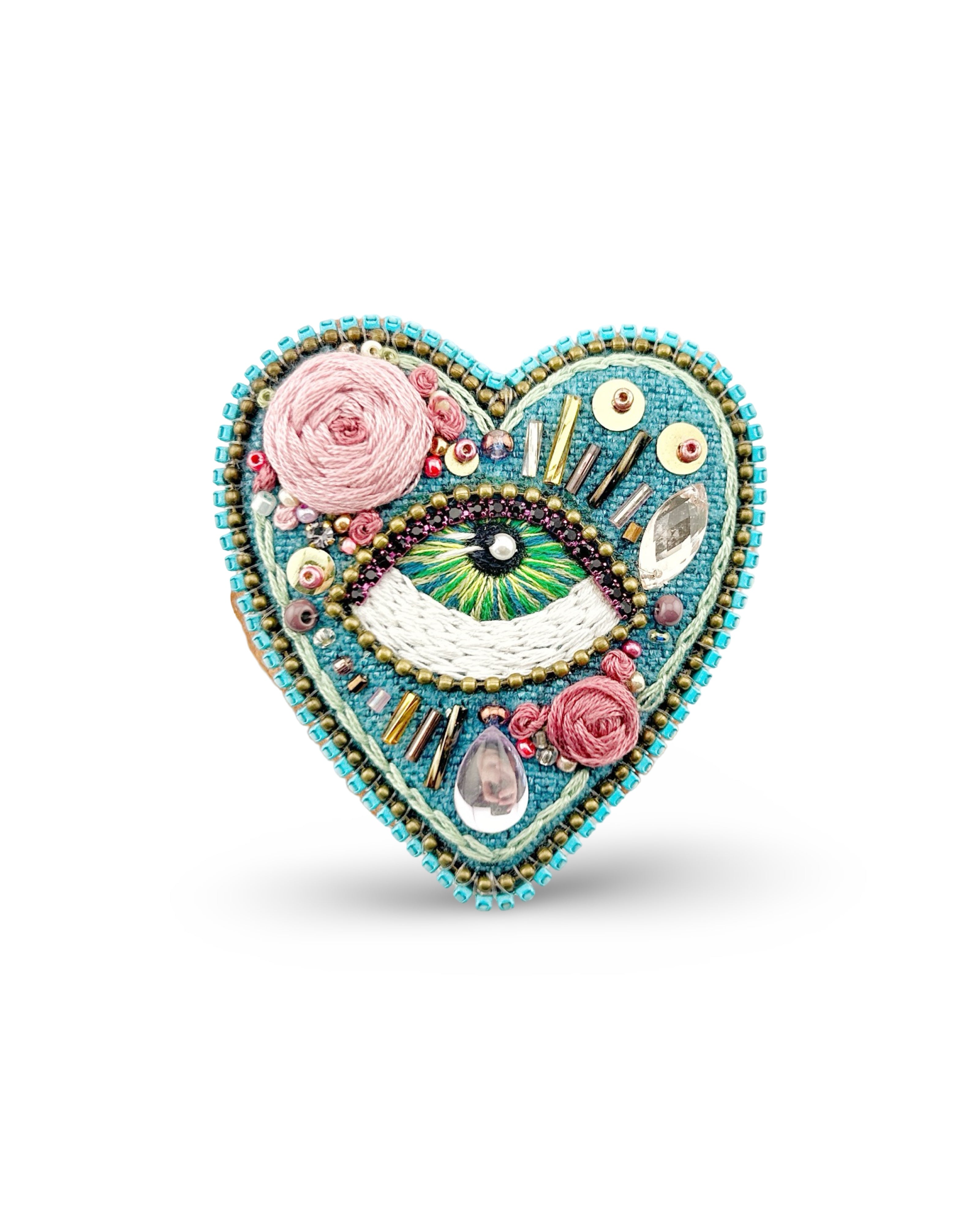 Celestial Eye Heart Brooch/Necklace – Frida Edition