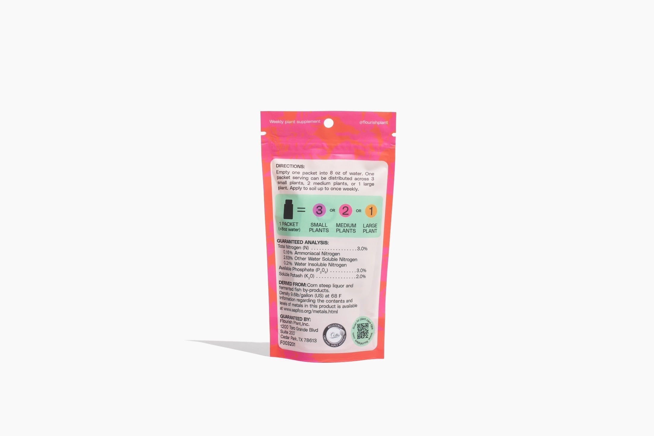 Flourish Organic Plant Food Packets