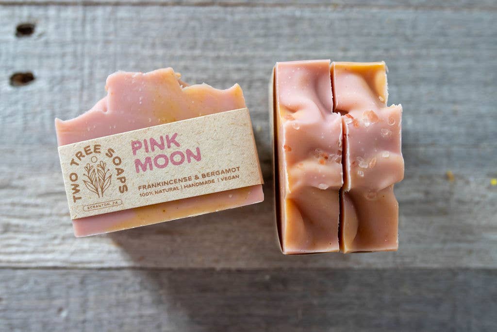Pink Moon Bar Soap – Citrus + Mint (Vegan, Palm-Free)