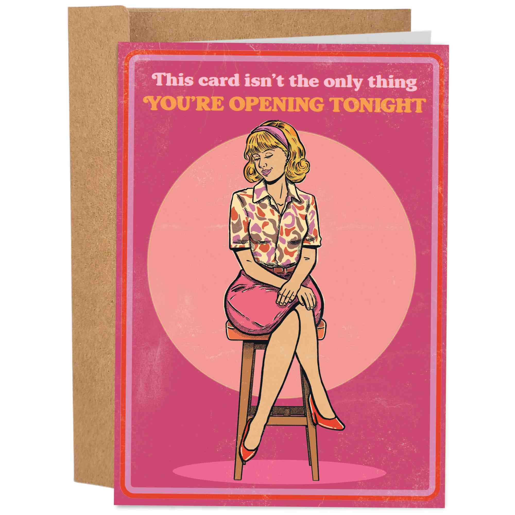 This Card Isn’t the Only Thing You’re Opening Tonight – Flirty Retro Greeting Card
