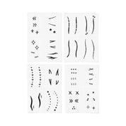 Face Tats Hand-Drawn Temporary Tattoo Pack