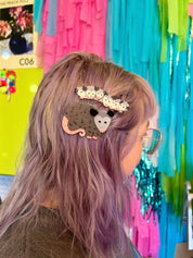 Opossum Family Hair Clip Set