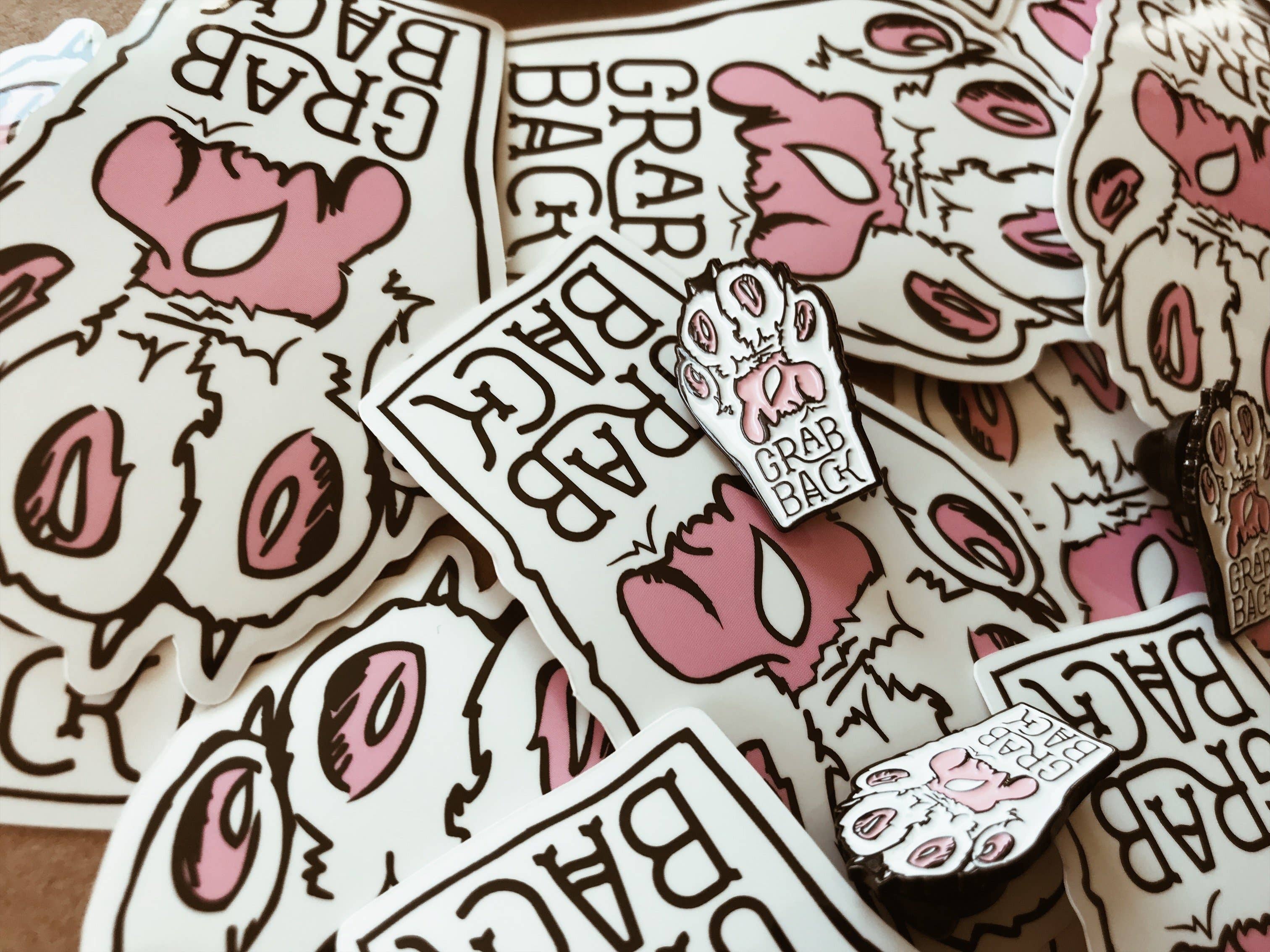Grab Back Cat Paw Vinyl Sticker