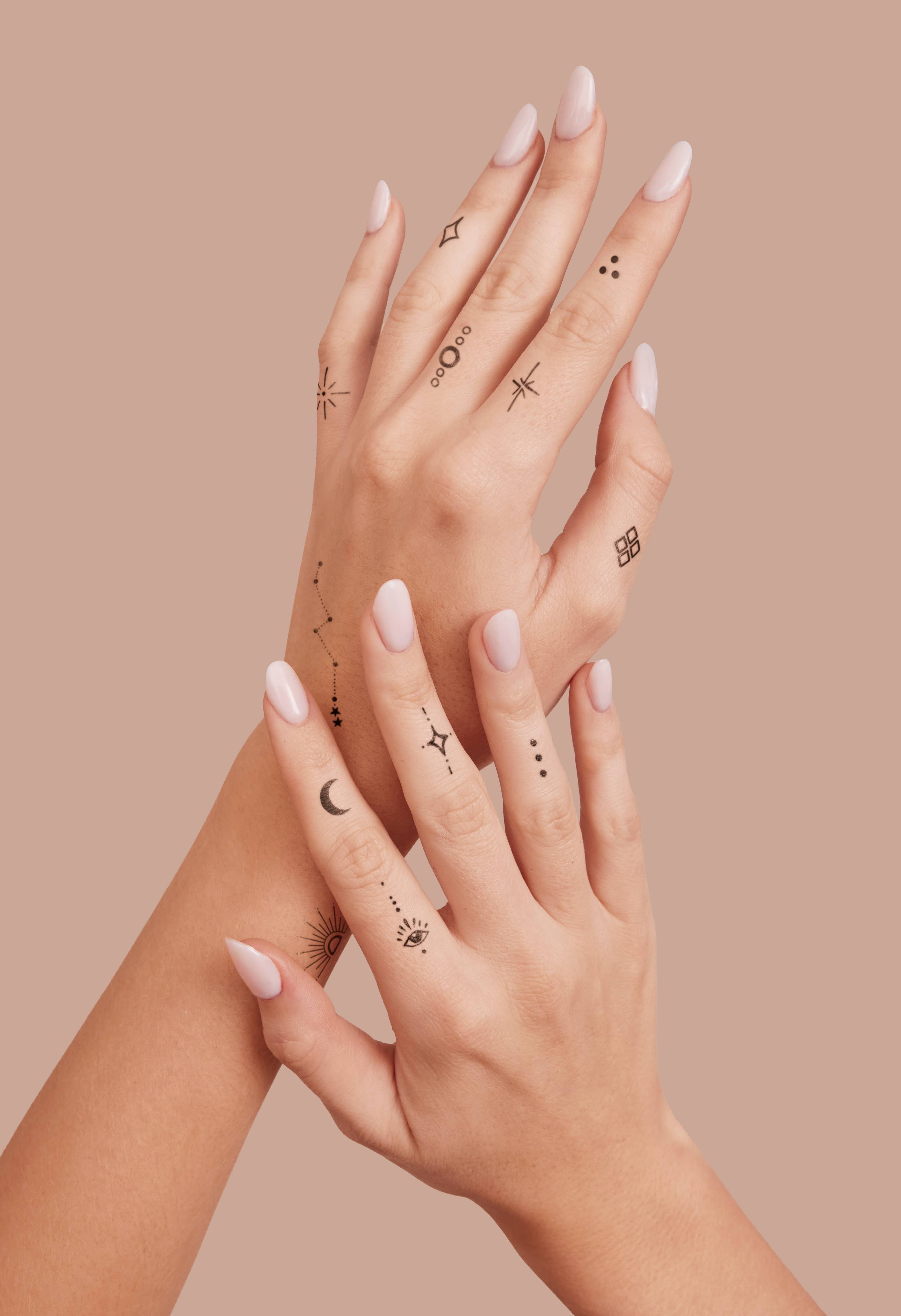 Celestial Hand-Drawn Temporary Tattoo Pack