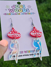 Funky Fungi Lady Dangle Earrings