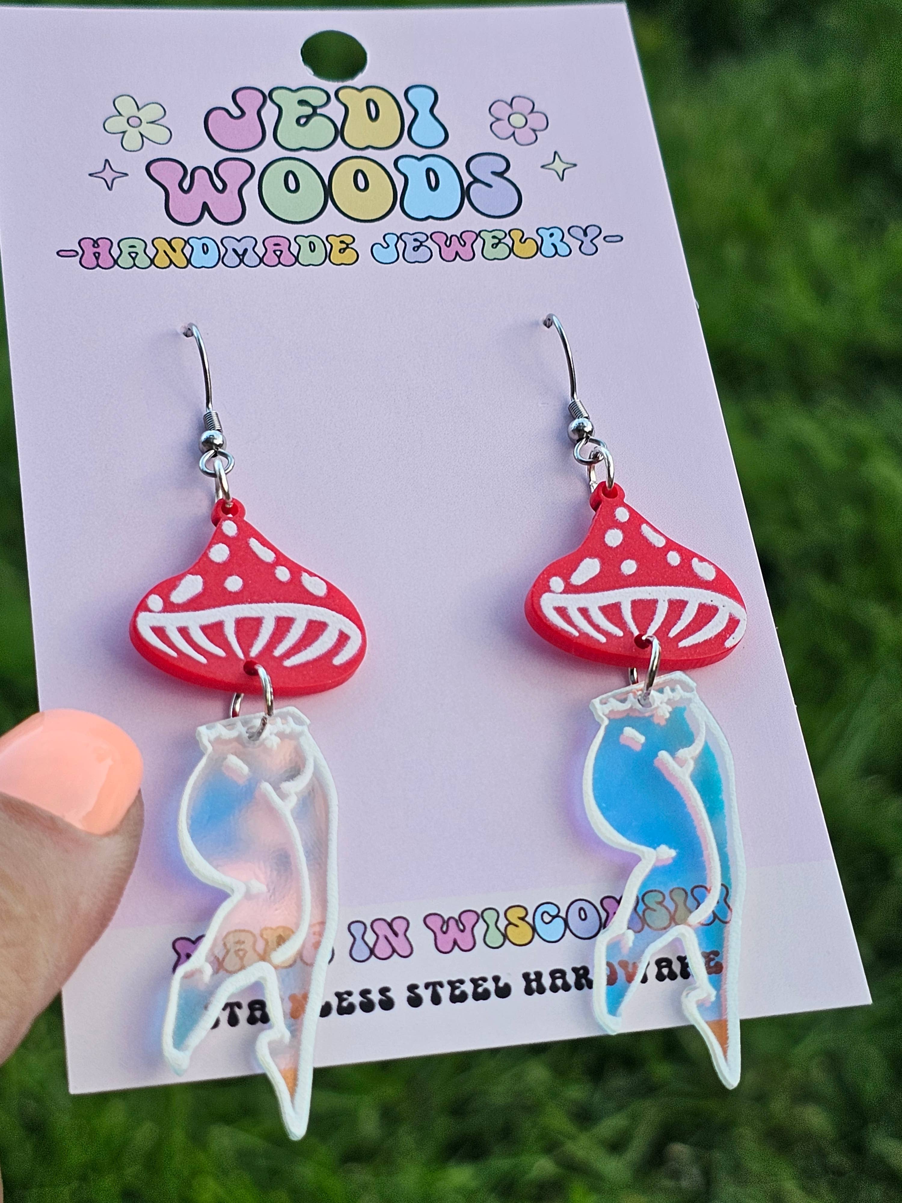 Funky Fungi Lady Dangle Earrings