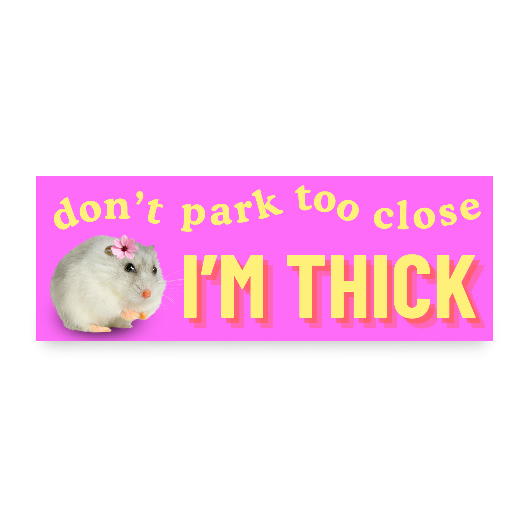 Don't Park Too Close I'm Thick Hamster Bumper Magnet