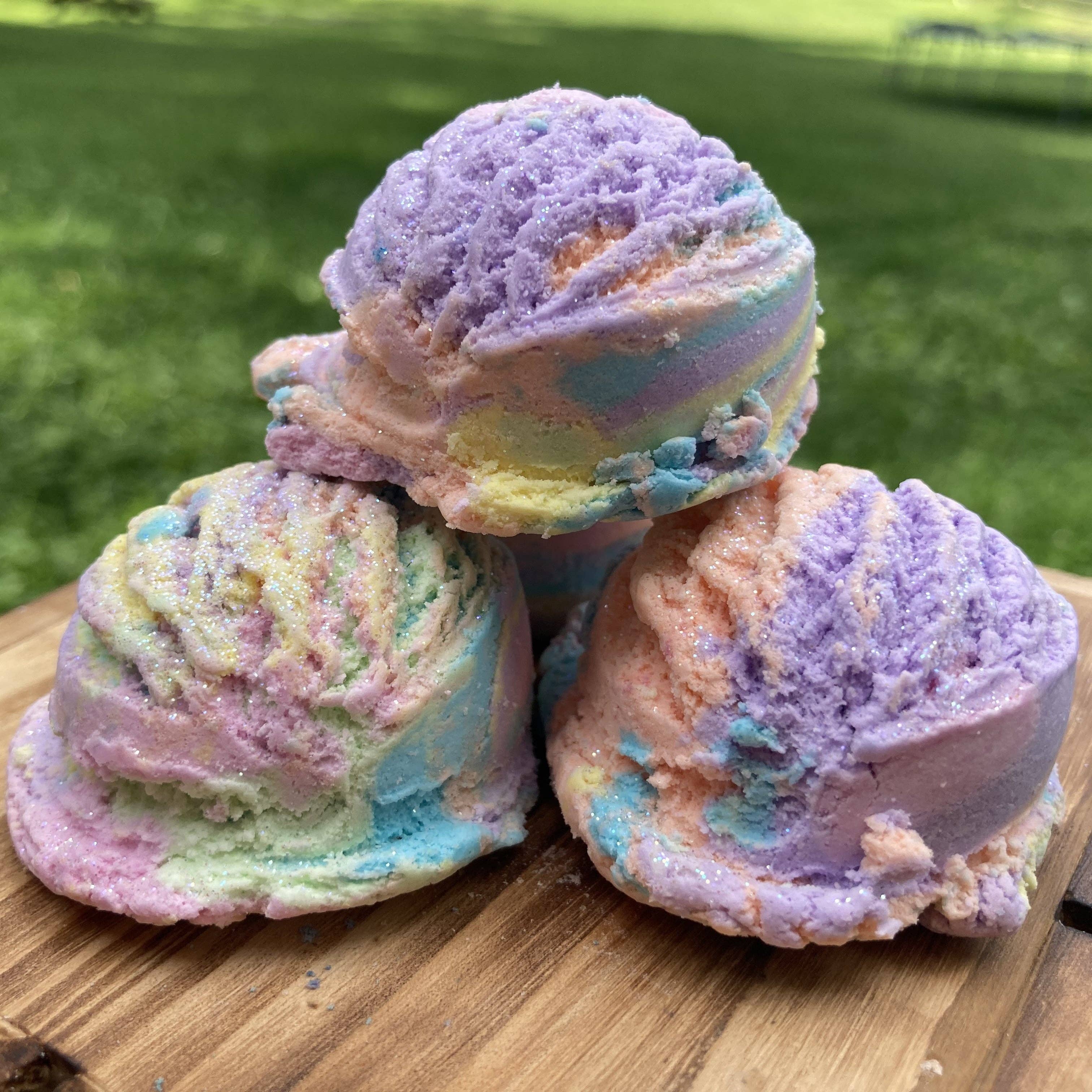 Rainbow Sherbet Ice Cream Scoop Solid Bubble Bath