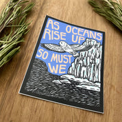 As Oceans Rise Up Climate Action Sticker