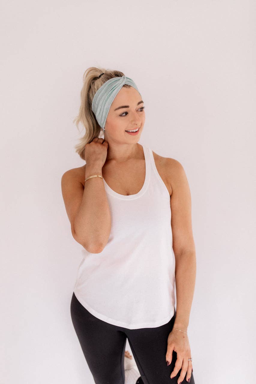 Lilac Market Headband: Heather Sage (Non-Slip, Ultra-Soft, 3-in-1 Twist Style)