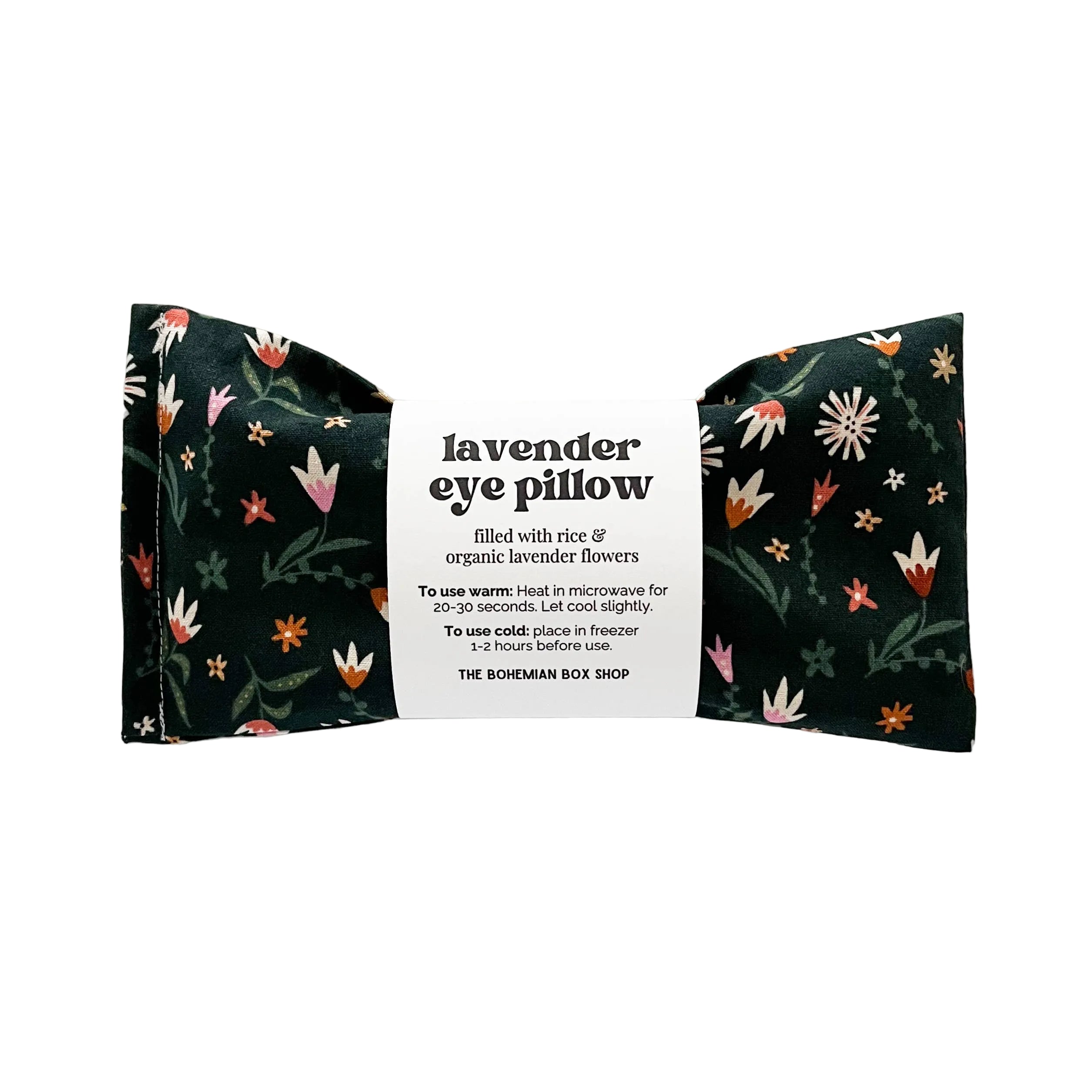 Lavender Aromatherapy Eye Pillow – Dark Green Floral