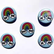 Cloud & Rainbow Inclusive Pronoun Buttons