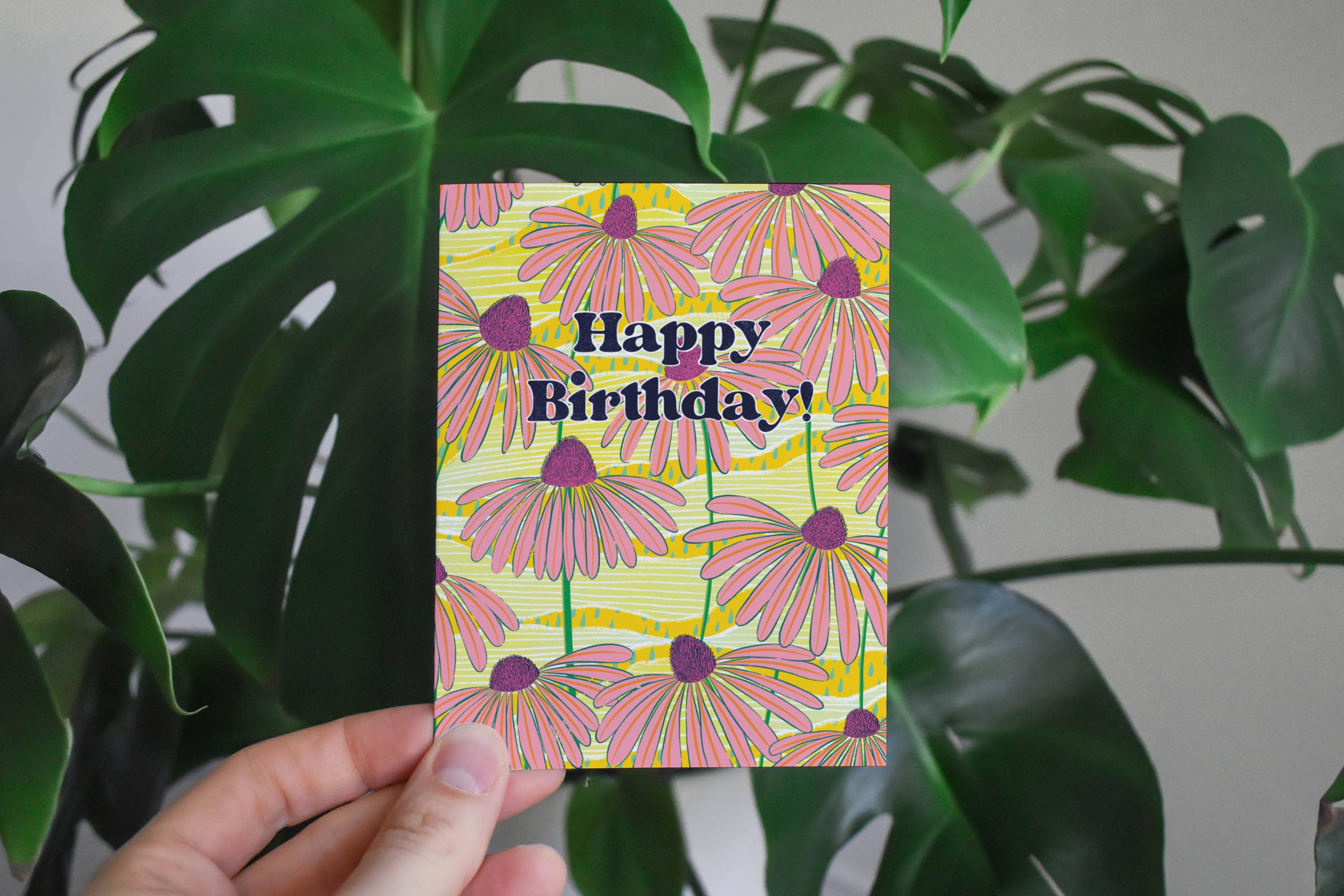 Echinacea Happy Birthday Greeting Card