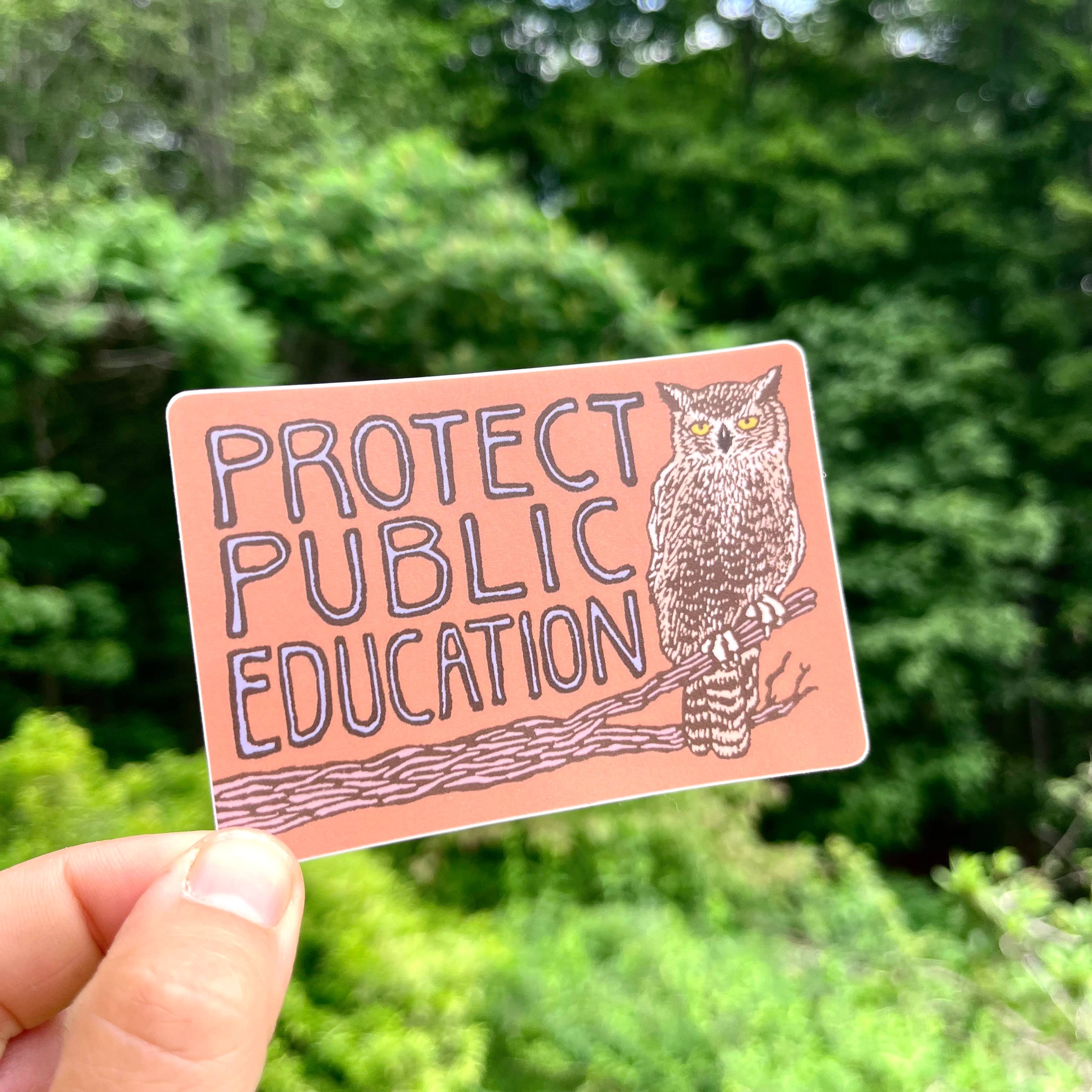 Protect Public Education Great Horned Owl Sticker