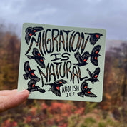 Migration Is Natural Abolish ICE Bird Sticker