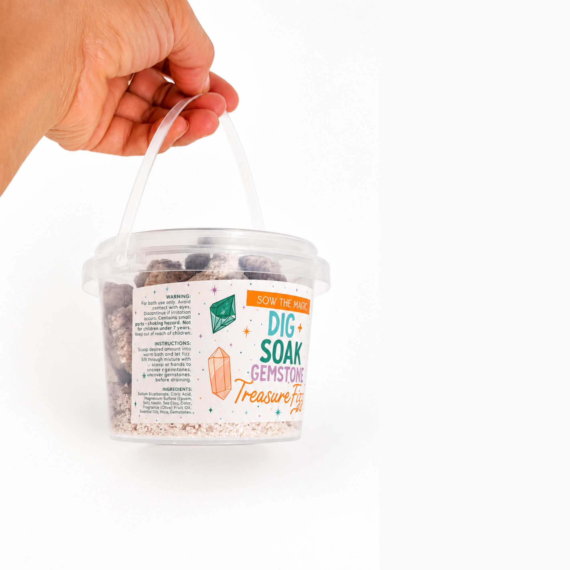 Dig + Soak Surprise Gemstone Treasure Fizz Bucket