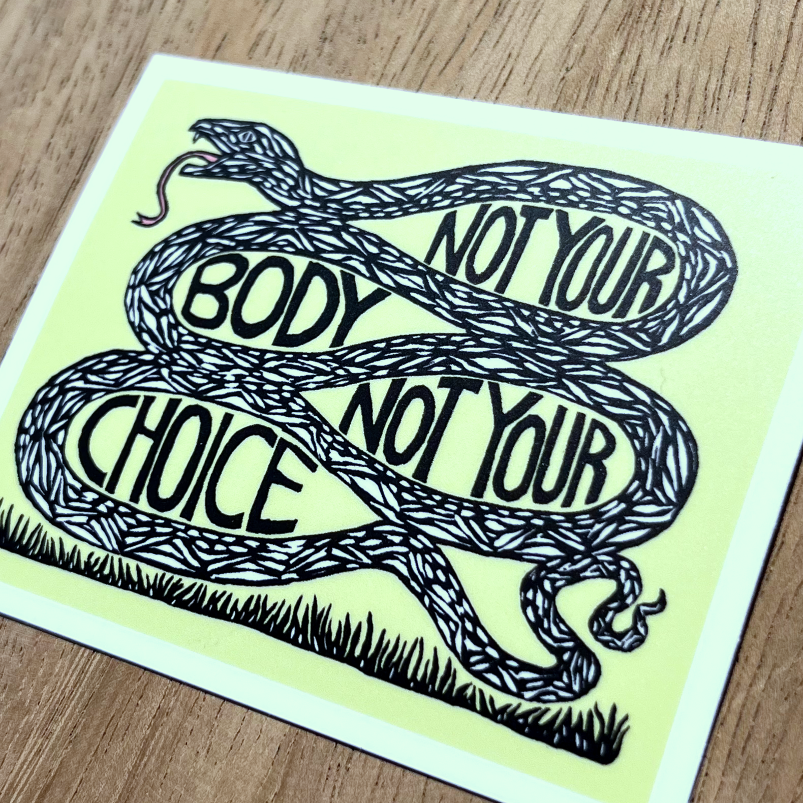 Not Your Body Not Your Choice Snake Sticker