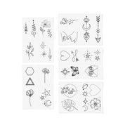 Fine Line Hand-Drawn Temporary Tattoo Pack