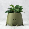 Happy Pot Planter - Matte Green
