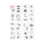 Finger Tats Hand-Drawn Temporary Tattoo Pack