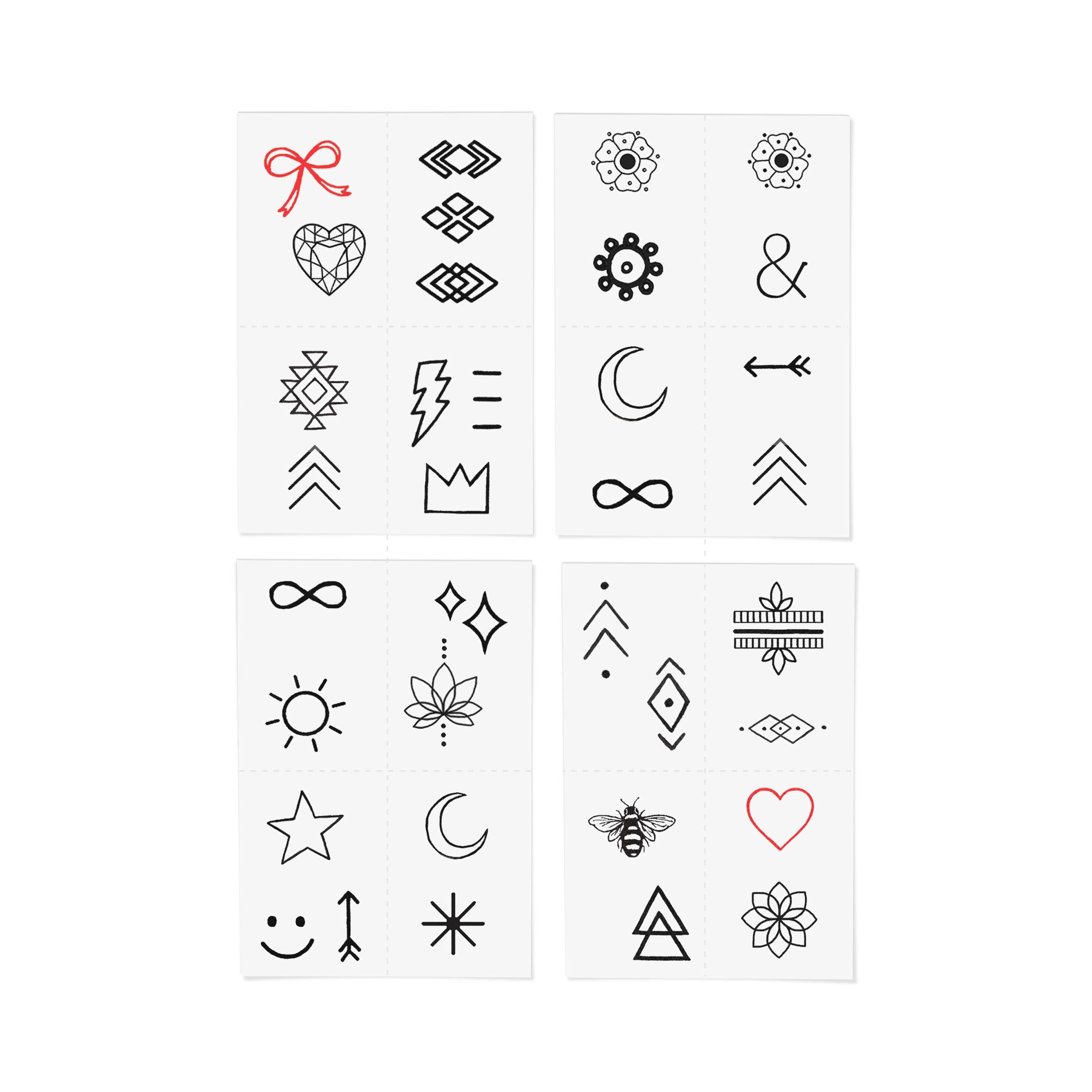 Finger Tats Hand-Drawn Temporary Tattoo Pack
