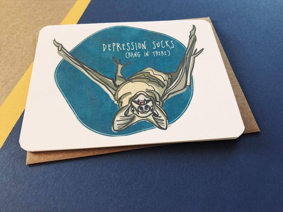 Depression Sucks - Hang In There Card