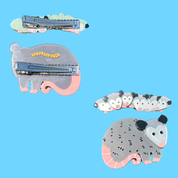 Opossum Family Hair Clip Set