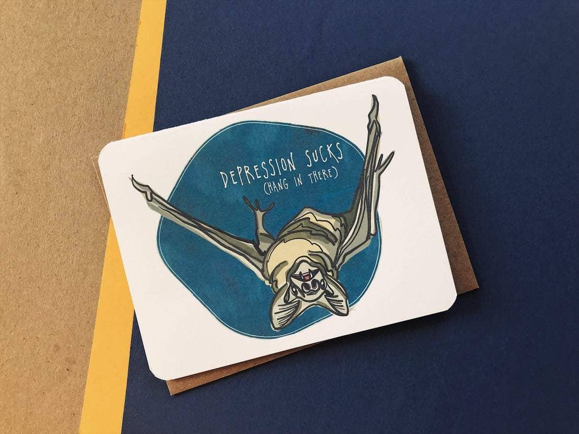 Depression Sucks - Hang In There Card