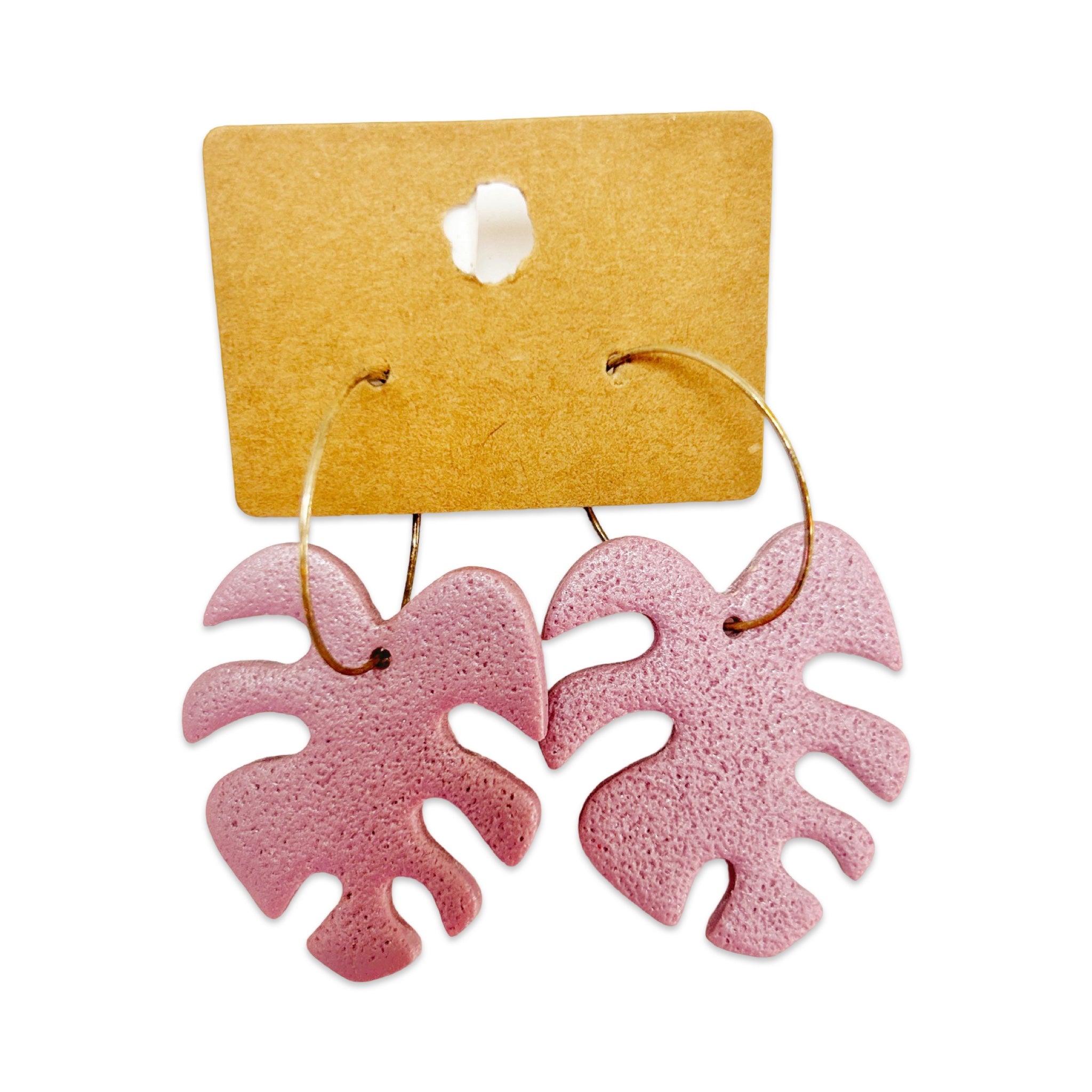 Clay Monstera Earrings