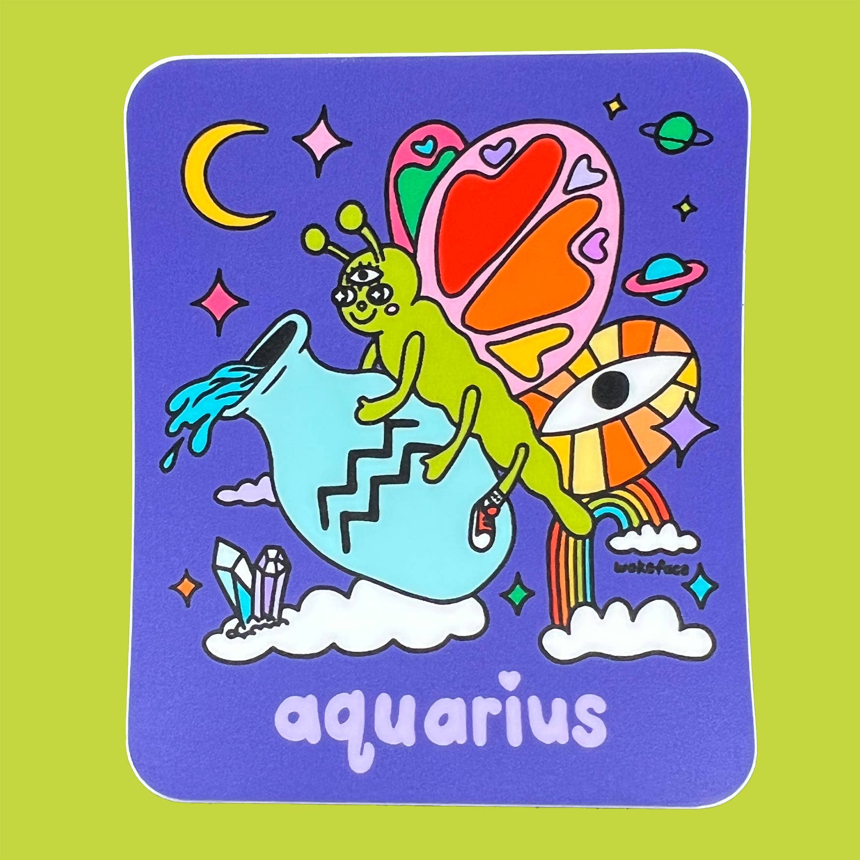 Wokeface Aquarius Zodiac Vinyl Sticker