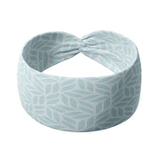 Lilac Market Headband: Kamari Beach on Light Blue (Non-Slip, Ultra-Soft, 3-in-1 Twist Style)