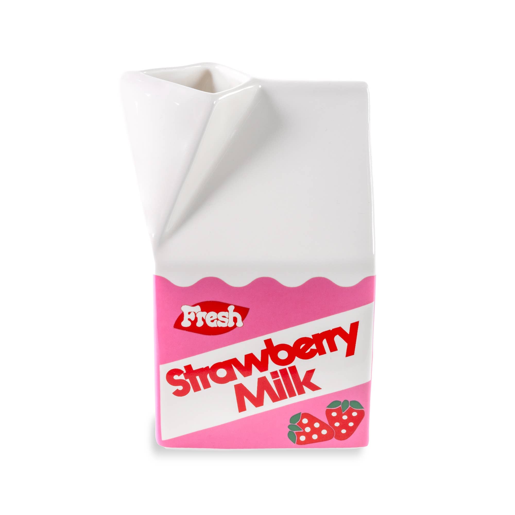 Ceramic Vase - Strawberry Milk Carton