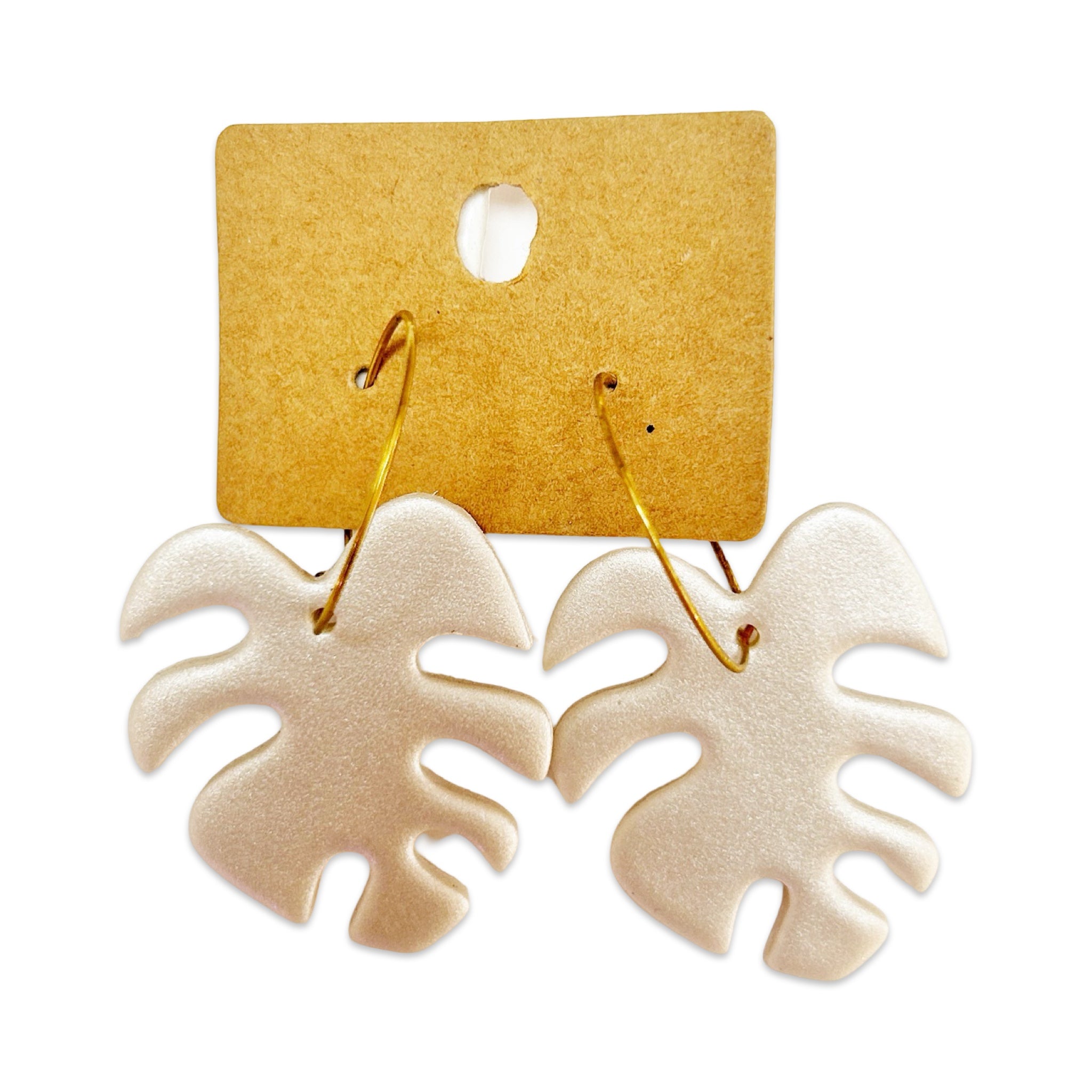 Clay Monstera Earrings