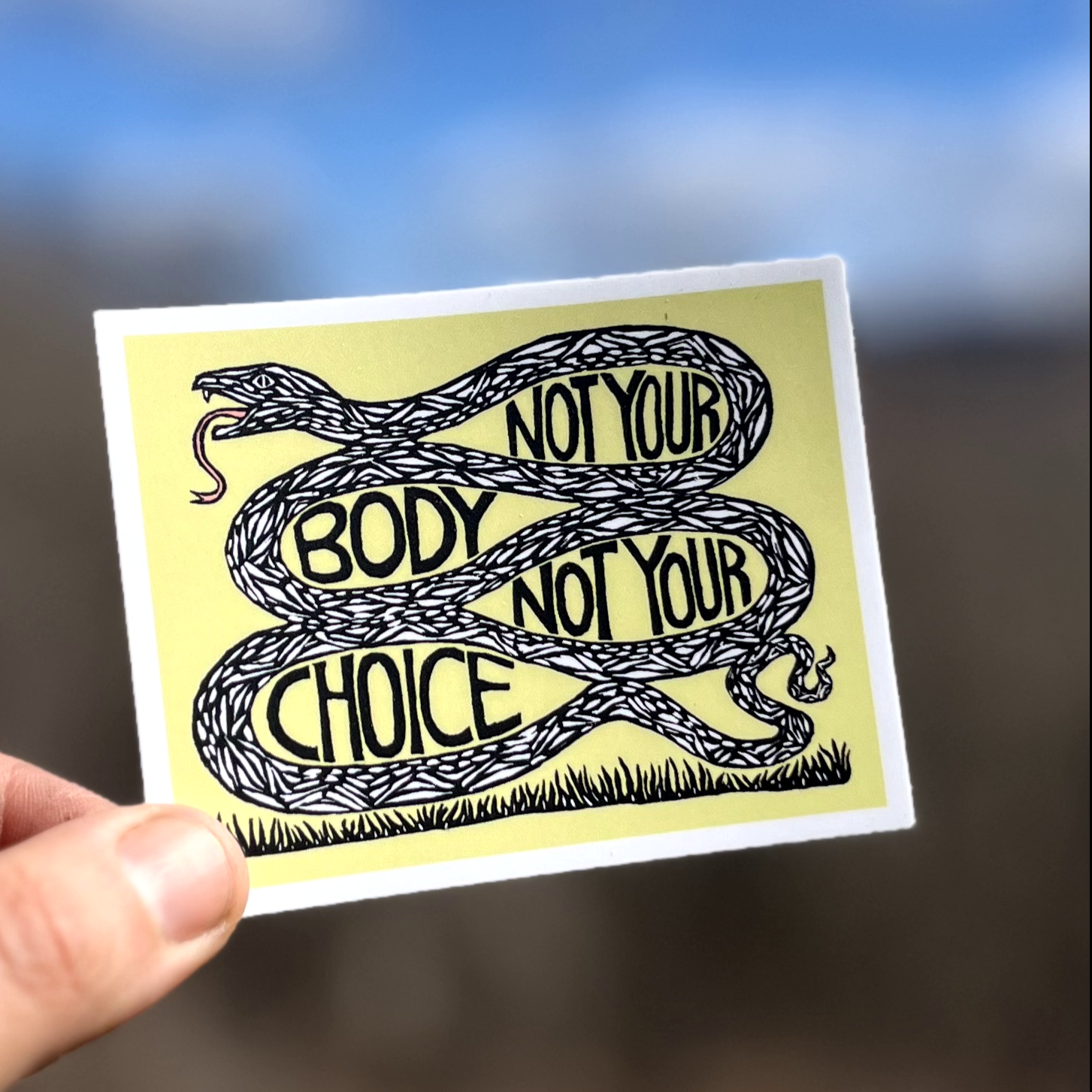 Not Your Body Not Your Choice Snake Sticker