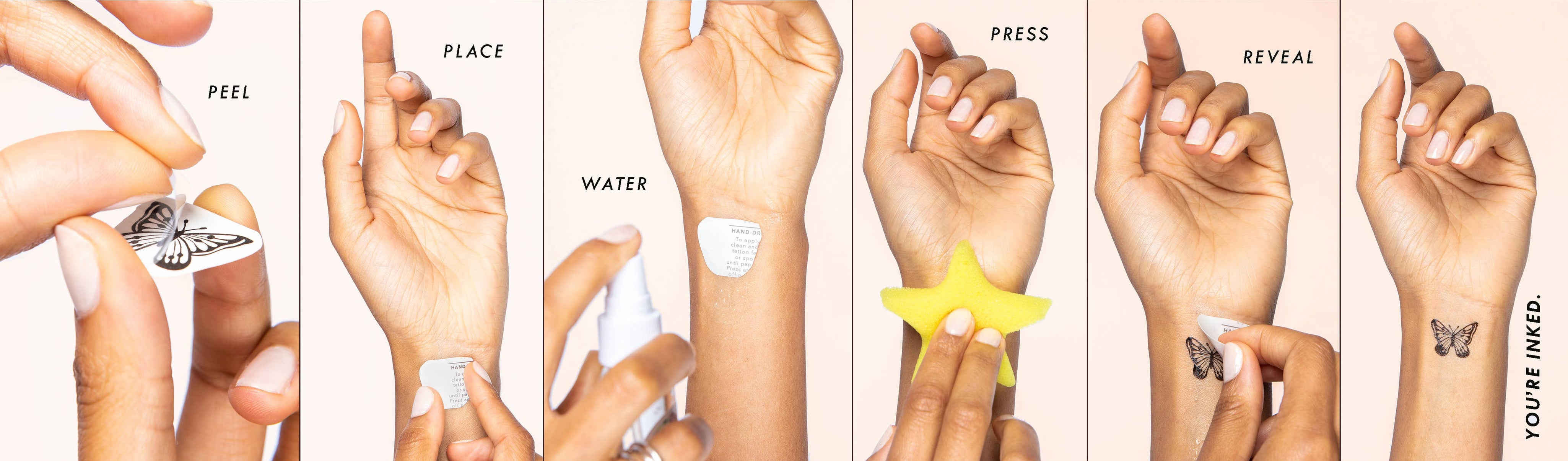 Paradise Hand-Drawn Temporary Tattoo z