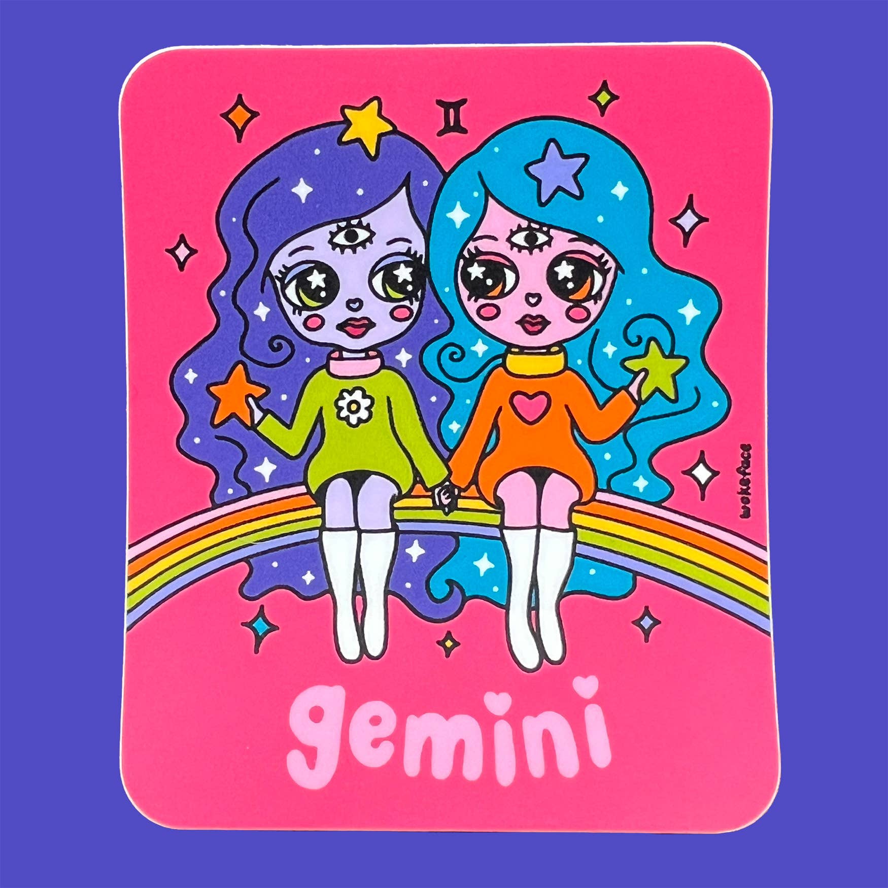 Wokeface Gemini Zodiac Vinyl Sticker | Salt Your Soul Gift Co.