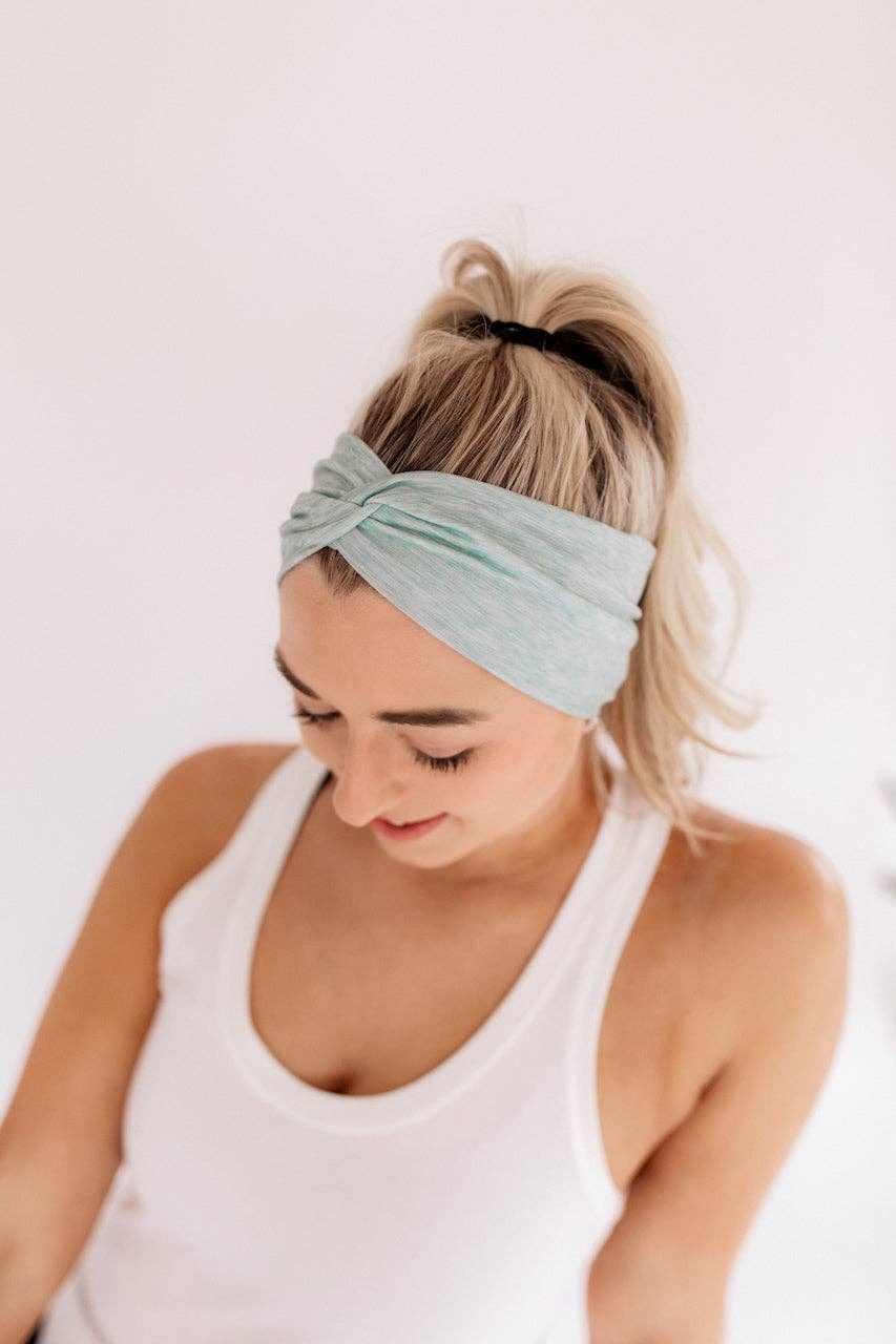 Lilac Market Headband: Heather Sage (Non-Slip, Ultra-Soft, 3-in-1 Twist Style)