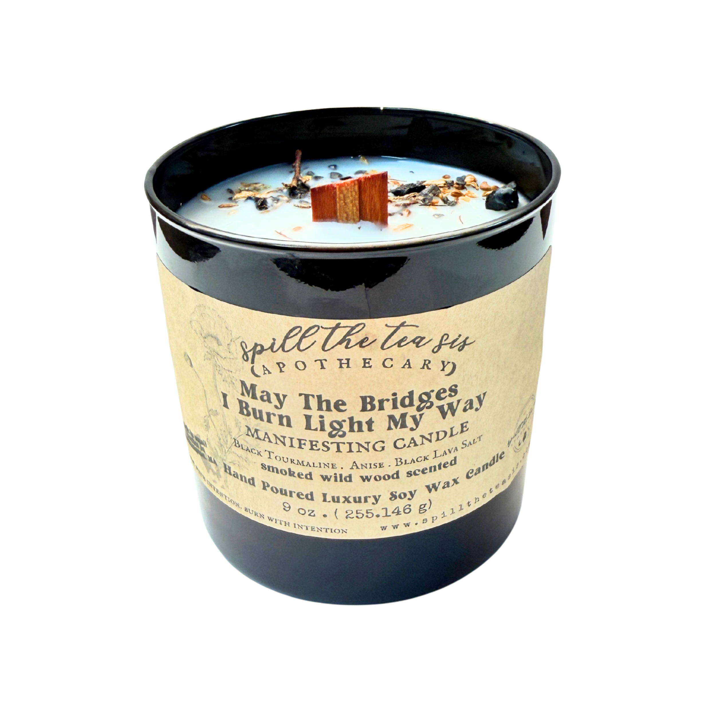 May The Bridges I Burn Light My Way Crystal Intention Candle
