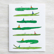 Birthday Card - Alligator Birthday Card, Animals party hats