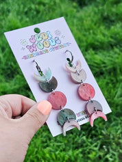 Blood Moon Phase Dangle Earrings