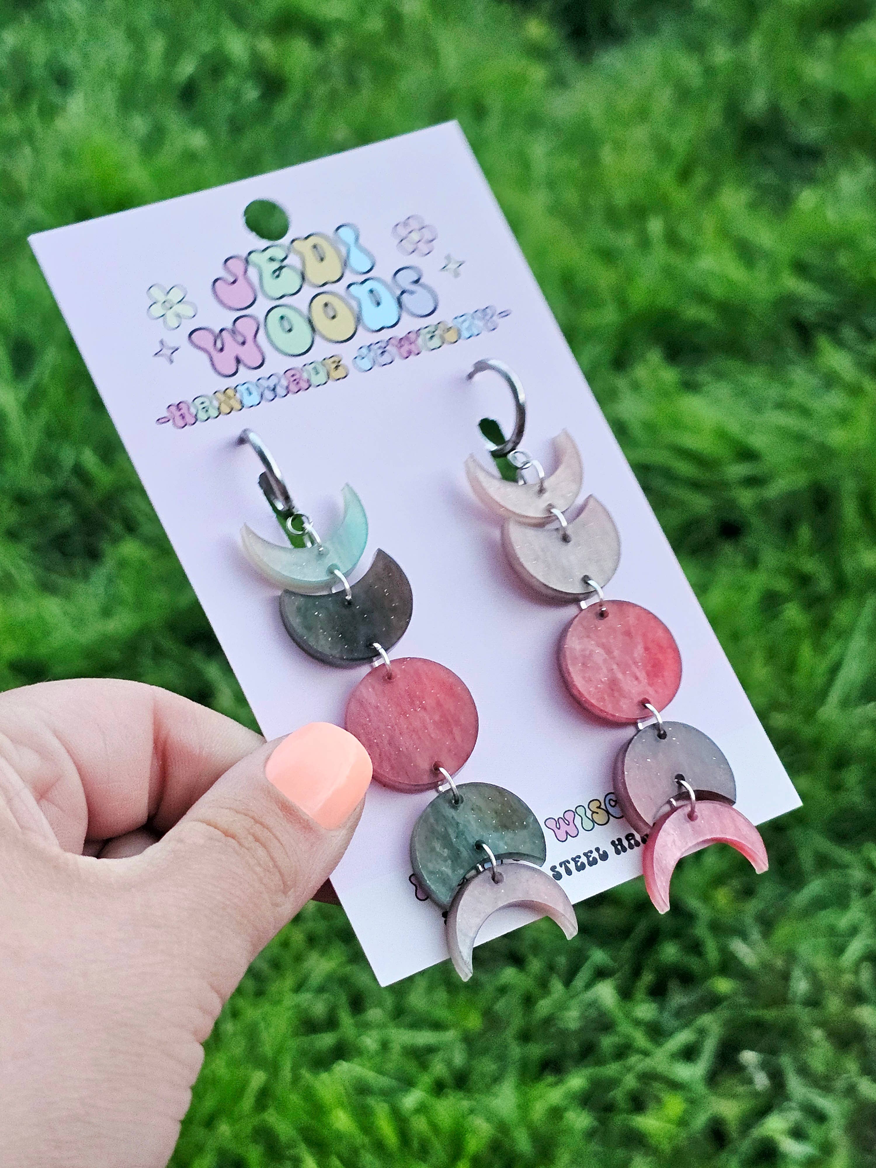Blood Moon Phase Dangle Earrings