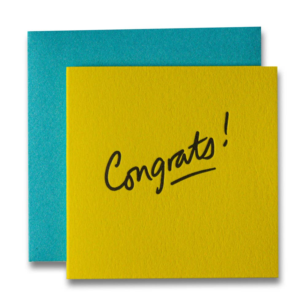 Congrats Letterpress Tiny Card