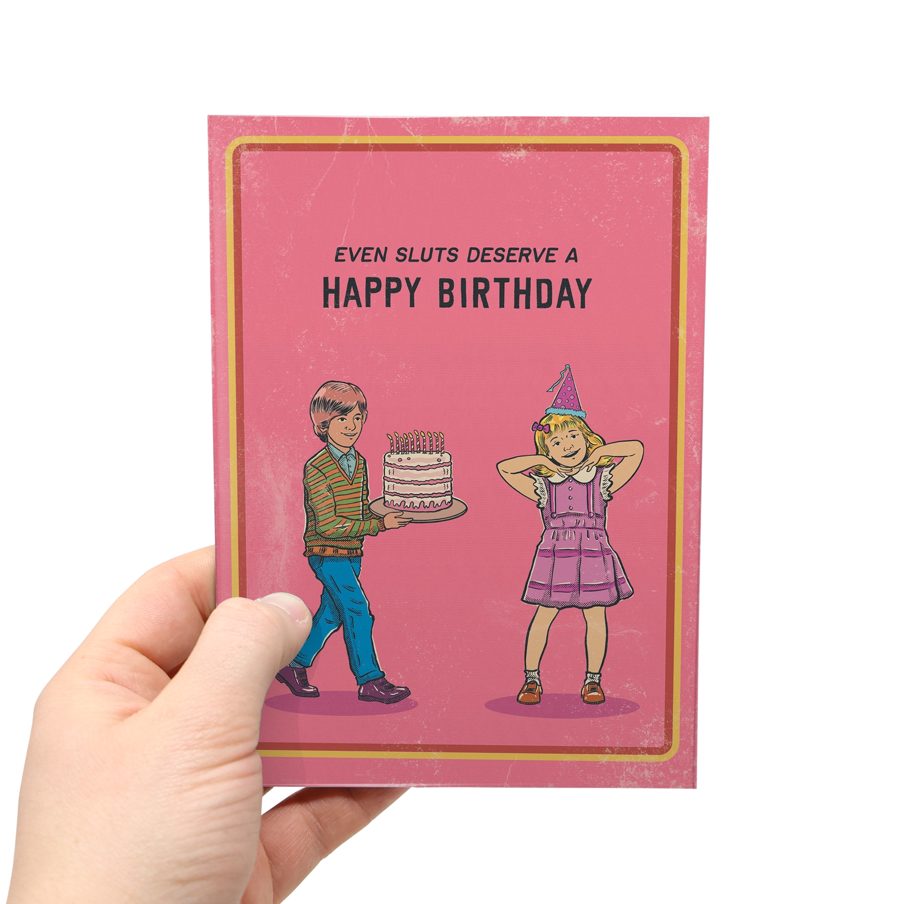 Even Sluts Deserve A Happy Birthday 70's Vintage Dark Humor Greeting Card