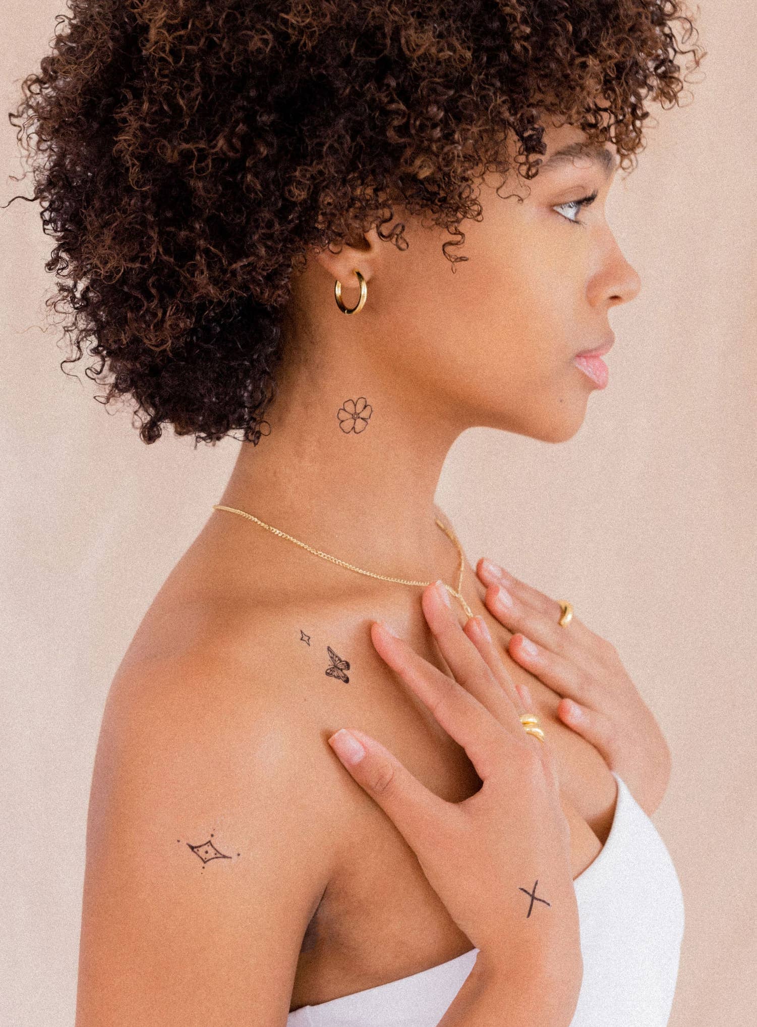 Linear Hand-Drawn Temporary Tattoo Pack